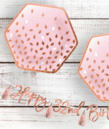 Rose Gold Blush Party Decorations and Party Supplies